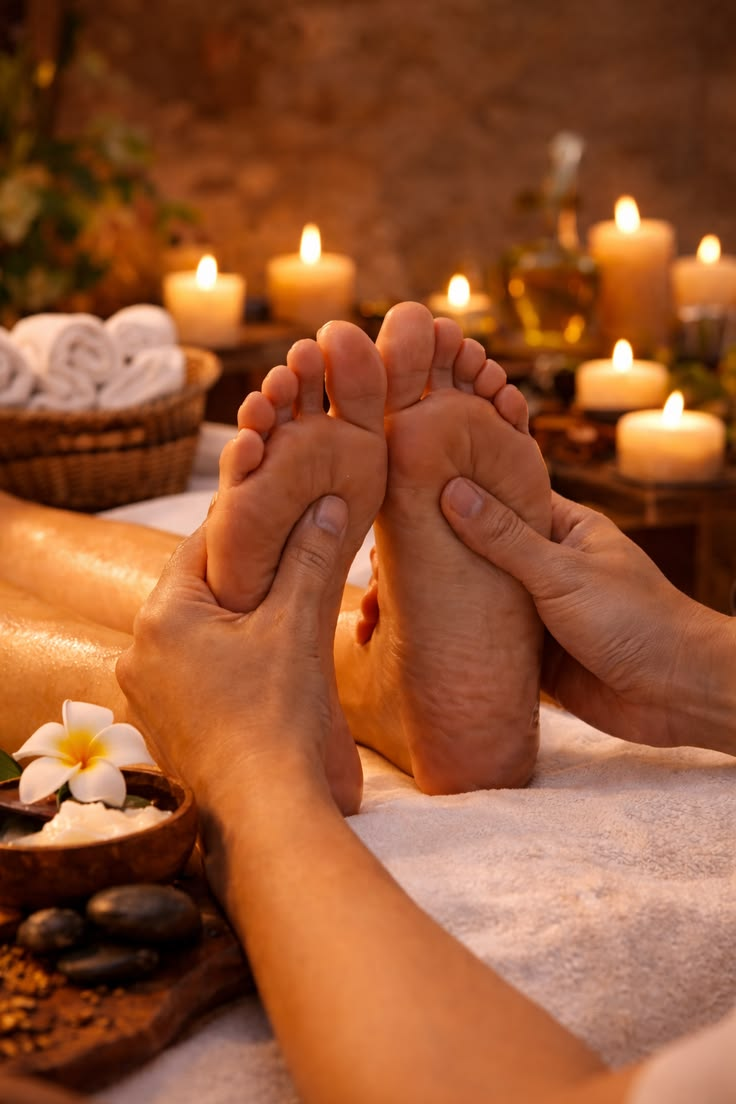 Foot reflexology massage